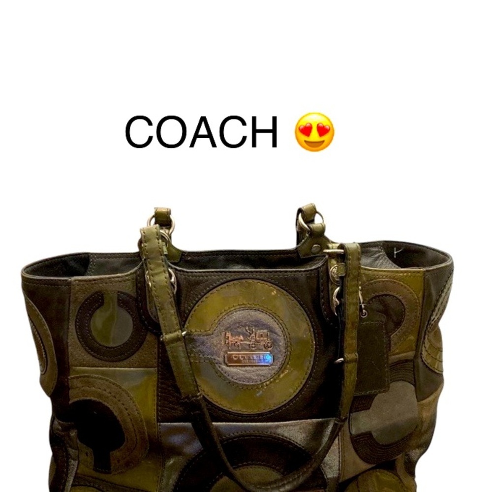 COACH MIA INLAID LOGO Handbag. 15748 PATCHWORK SHOULDERBAG tote purse​